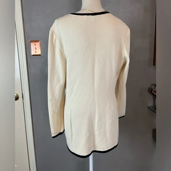 St. John Collection Santana Knit
Jacket in Vanilla/Black - Picture 6 of 11